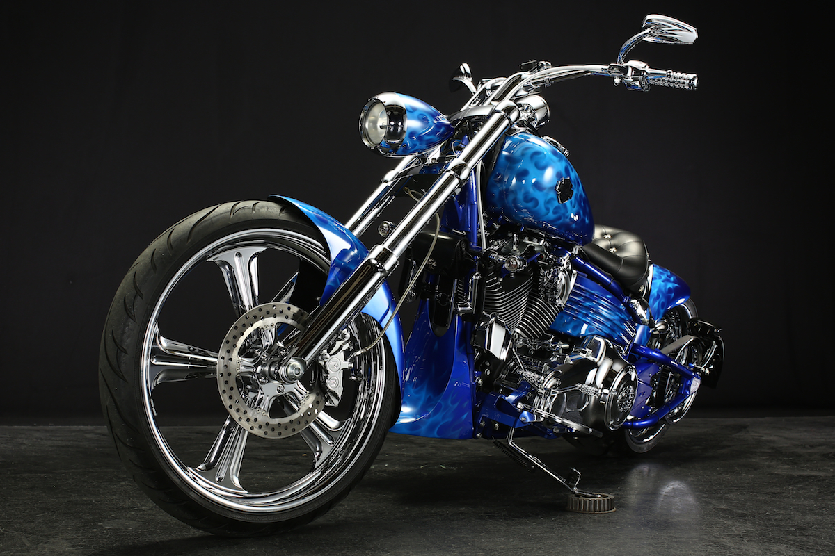 Painted Blue Rocker 2010 HD TC Rocker Custom : Blue Power | BAD LAND